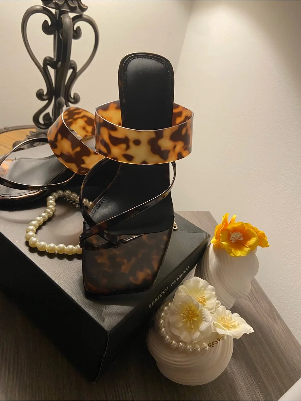 Rebecca Minkoff Tortoiseshell Patterned Wedge Sandals